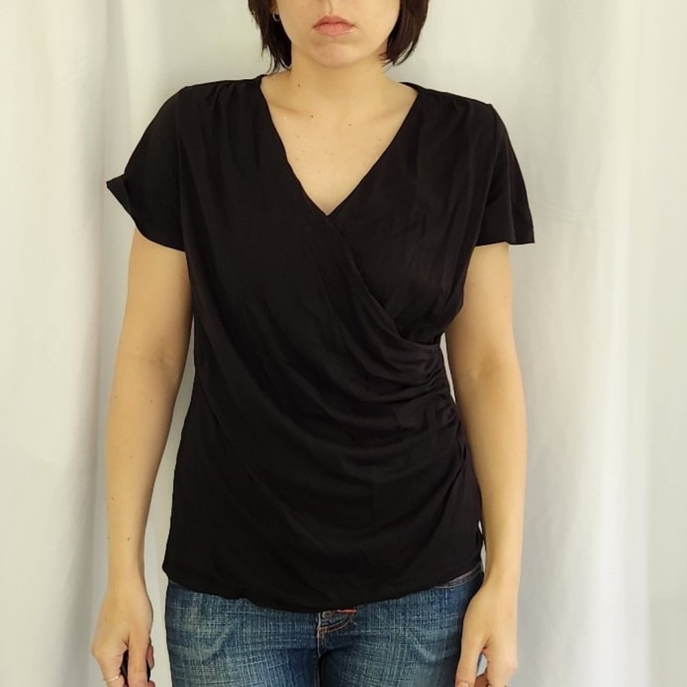 Talbots Black Wrap Style Top‎